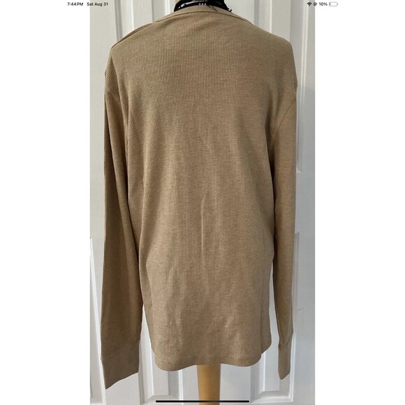 Tommy Hilfiger Men’s Size XL Thermal Waffle-Knit Logo Pajama T-Shirt Tan NEW - Picture 2 of 6